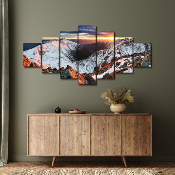 Obraz - Zimní horské panorama (210x100 cm)