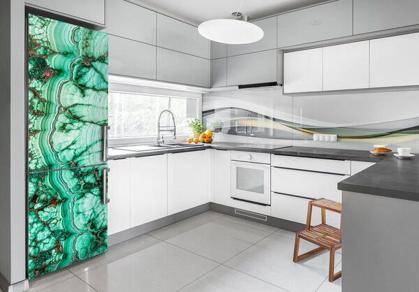 Foto nálepka na ledničku Malachitová textura FridgeStick-70x190-f-105546470