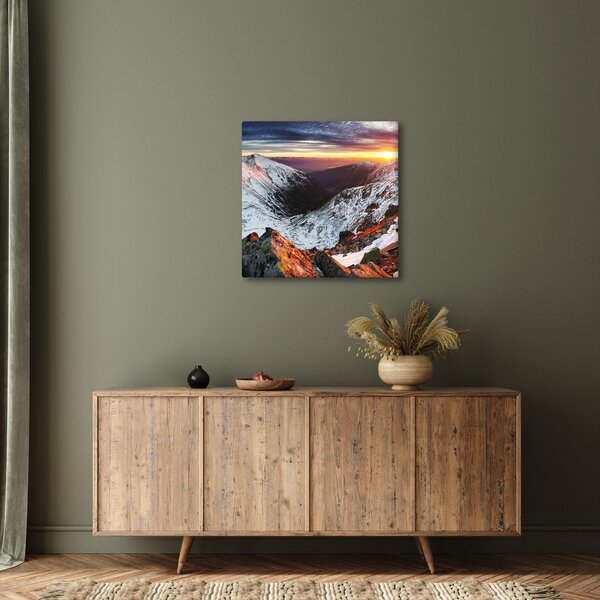Obraz - Zimní horské panorama (30x30 cm)