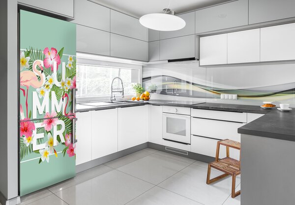 Nálepka tapeta na ledničku Prázdniny plameňáci FridgeStick-70x190-f-105724966