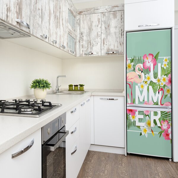 Nálepka tapeta na ledničku Prázdniny plameňáci FridgeStick-70x190-f-105724966