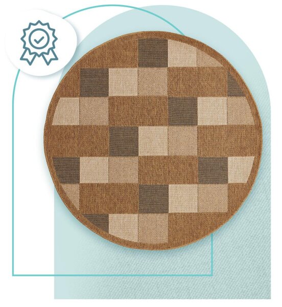 Koberec Adana Chess Beige kruh