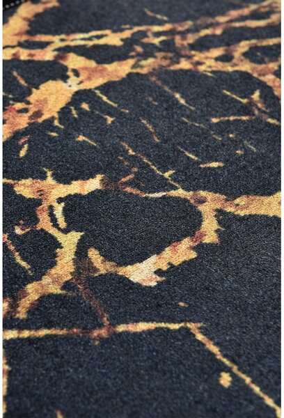 Černá/ve zlaté barvě koupelnová předložka 60x40 cm Goldes - Foutastic