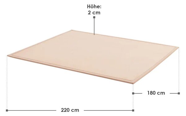 Dětská hrací podložka 220x180 cm, paměťová pěna, béžová