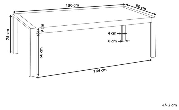 Jídelní stůl ARCTIC Stříbrná 180 cm 90 cm
