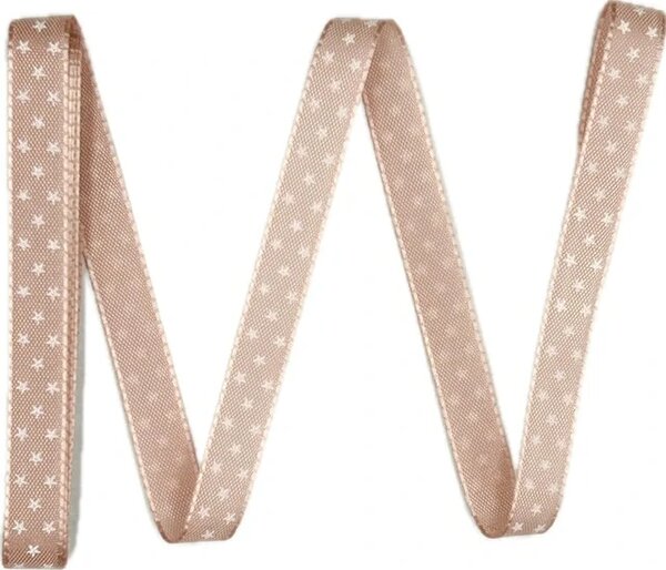 Vánoční stuha saténová růžová Mini-Stars 10mm x 2m (5,-Kč/m)