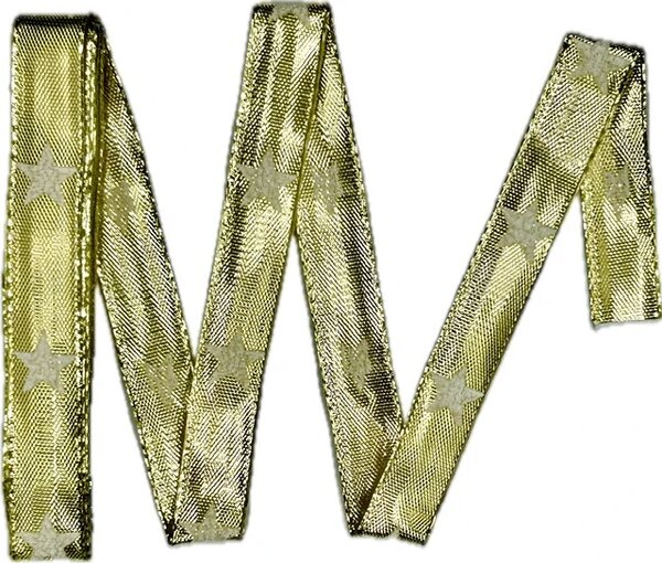 Vánoční stuha WHITE STAR GOLD zlatá 15mm x 2m (5,- Kč/m)