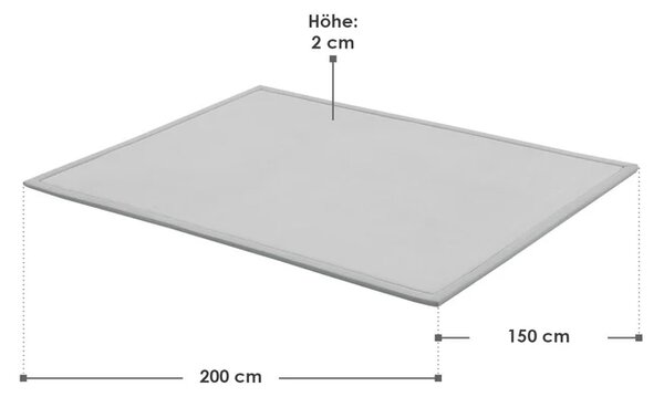 Dětská hrací podložka 200x150 cm, paměťová pěna, šedá