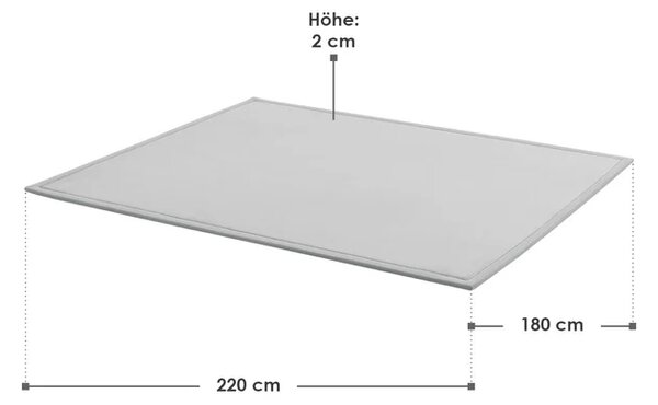 Dětská hrací podložka 220x180 cm, paměťová pěna, šedá