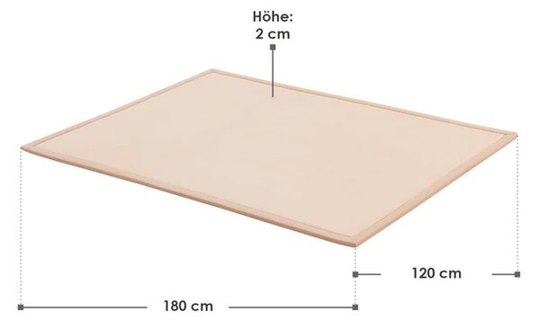 Dětská hrací podložka 180x120 cm, paměťová pěna, béžová