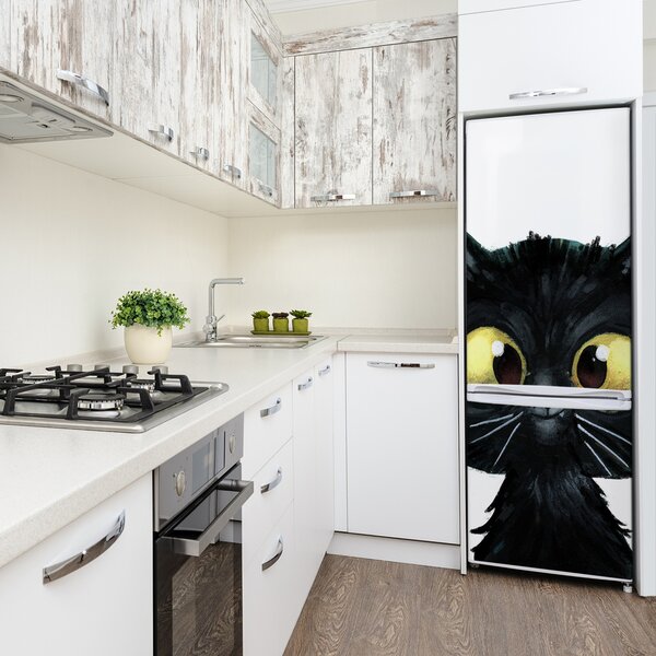 Nálepka s fotografií na ledničku Stěna kočka FridgeStick-70x190-f-106917404