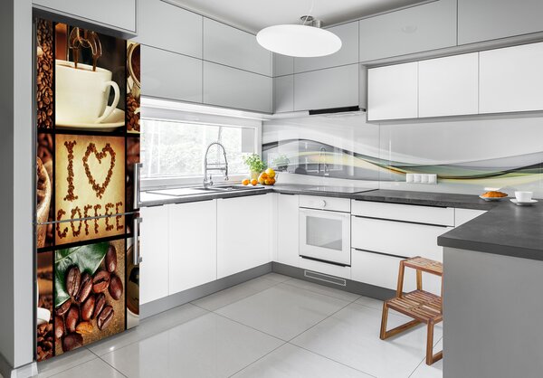 Nálepka tapeta lednička do domu Káva koláž FridgeStick-70x190-f-61210183