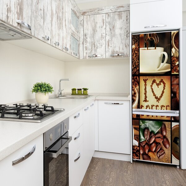 Nálepka tapeta lednička do domu Káva koláž FridgeStick-70x190-f-61210183