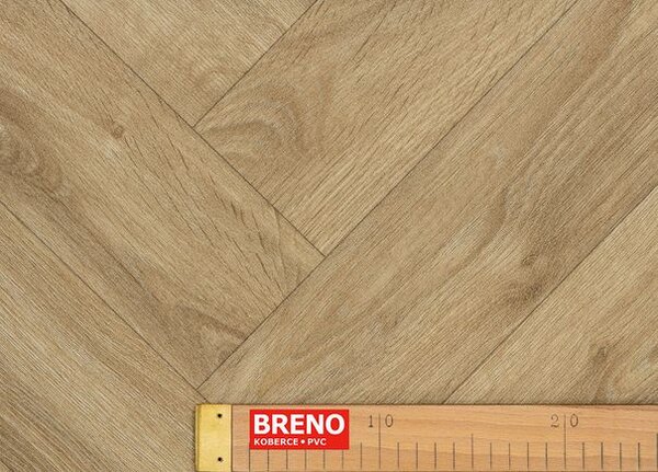 Breno PVC SLIMTEX Laurel Oak 316M - světle hnědé parkety, šíře 100 cm