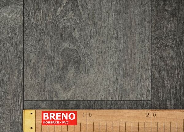 Breno PVC BLACKTEX Crouch Oak 699D - tmavě šedé dřevo, šíře 100 cm
