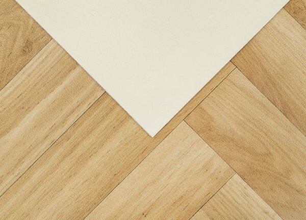 Breno PVC CROWN Oak Chevron 633D - světlé parkety, šíře 100 cm