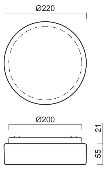 OSMONT DEL56280 DELIA 1A stropní/nástěnné plastové svítidlo IP54 3000 K 7W LED