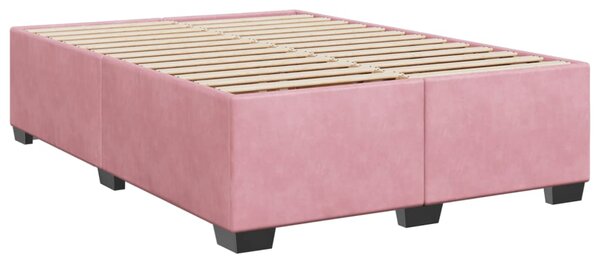 Box spring postel s matrací růžová 140x190 cm samet 3286311