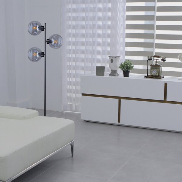 Kaja Aldar stojací lampa 3x60 W černá-grafitová K-4854