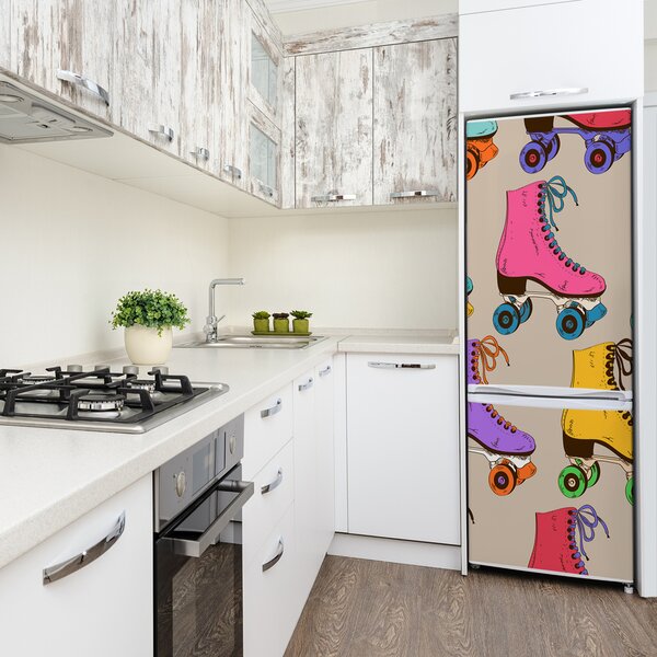 Tapeta na ledničku do kuchyně Barevné kolečkové brusle FridgeStick-70x190-f-62292248