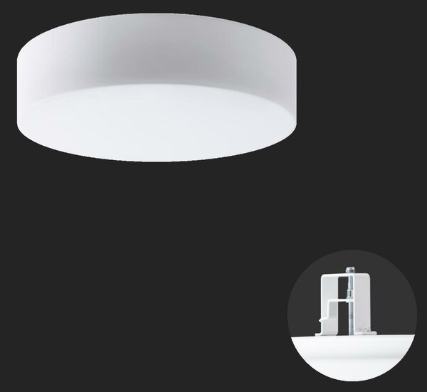 OSMONT ERI67643 ERIS V3 stropní/nástěnné skleněné polovestavné svítidlo bílá IP44 4000 K 33W LED nouzové kombinované 3 h