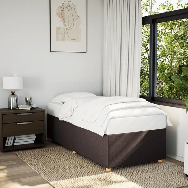 Rám postele bez matrace tmavě hnědá 80 x 200 cm textil 3284690