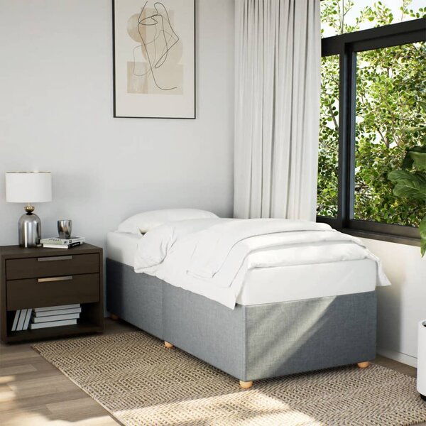 Rám postele bez matrace světle šedá 80 x 200 cm textil 3284687