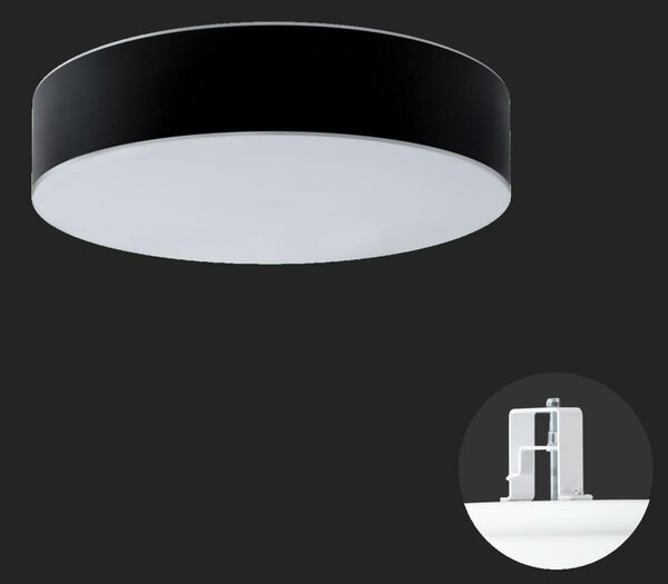 OSMONT ERI67666 ERIS CV4 stropní/nástěnné skleněné polovestavné svítidlo bílá / bílo - černá IP44 4000 K 52W LED nouzové kombinované 3 h