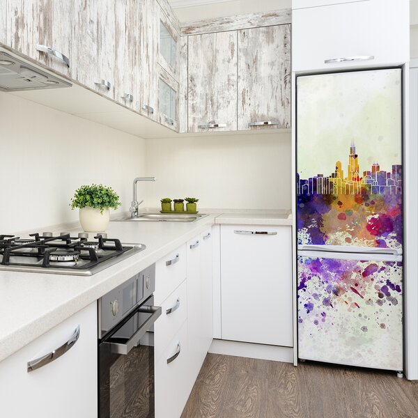 Nálepka fototapeta lednička Barevné Chicago FridgeStick-70x190-f-63090525