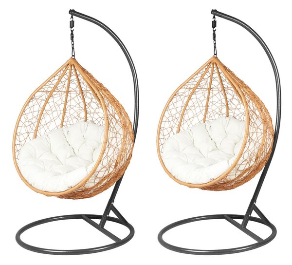 Set závěsných zahradních křesel DADO - hnědý / černý