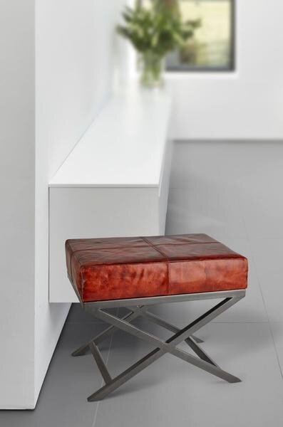 Stará Krása - Designová úprava Luxusní industriální stolička z pravé kůže