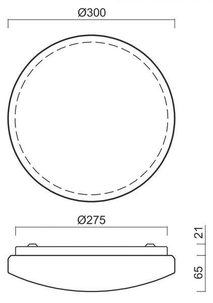 OSMONT SAG71423 SAGITA 1 stropní/nástěnné plastové svítidlo IP54 3000/4000 K 18W LED