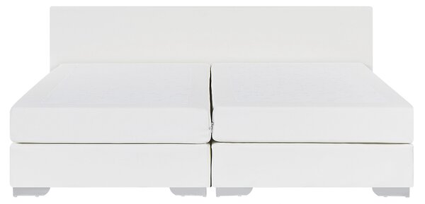 Kontinentální postel Umělá kůže PRESIDENT 160 x 200 cm Bílá