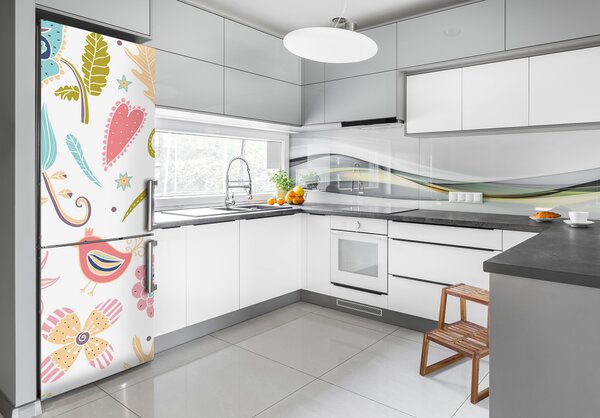 Nálepka fototapeta lednička Rostliny a pták FridgeStick-70x190-f-63656214