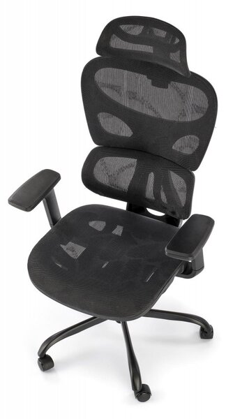 Kancelářská ergonomická židle GOTARD — síťovina, černá