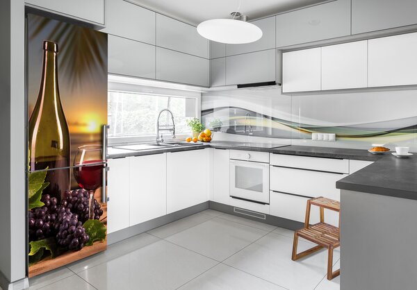 Nálepka na ledničku fototapeta Hrozno a víno FridgeStick-70x190-f-64133419