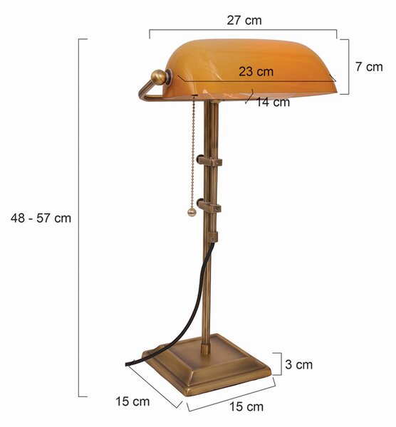 Steinhauer Stolní lampa Ancilla nastavitelná bronz/žlutá, Bronz / starožitná mosaz, Pracovna / kancelář, kov