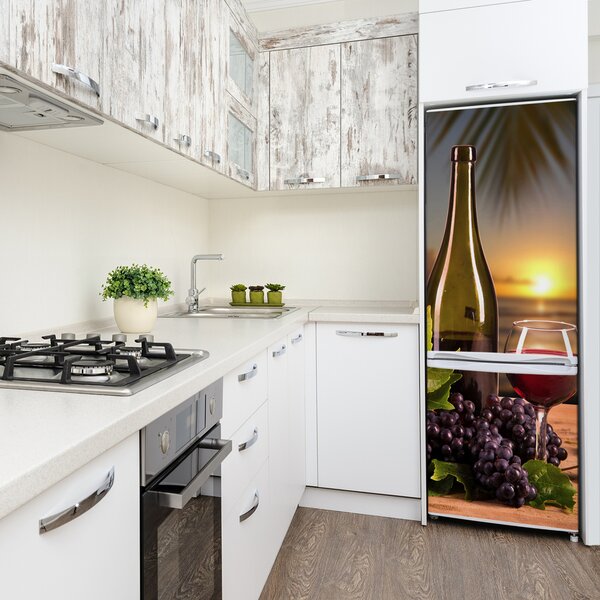 Nálepka na ledničku fototapeta Hrozno a víno FridgeStick-70x190-f-64133419