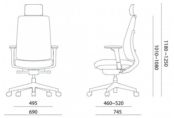 Kancelářská ergonomická židle K50 — bílá Modrá