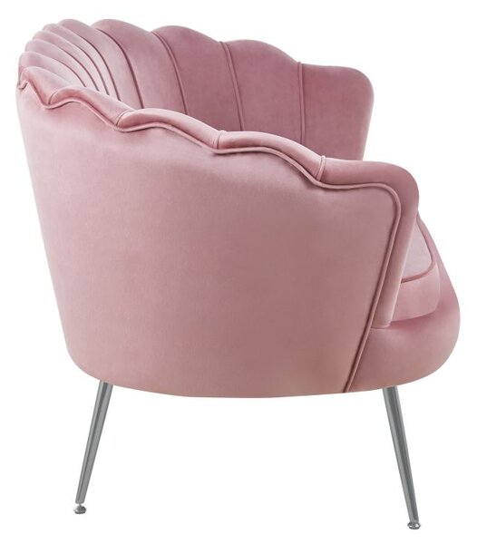 Elegantní dvoumístná pohovka IGLIKA - růžová / stříbrné nožky
