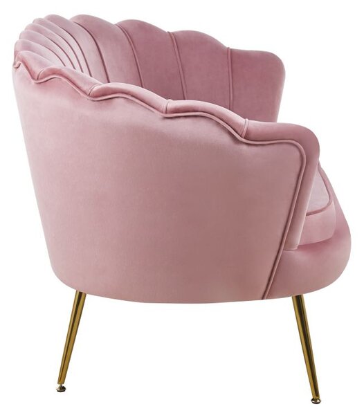 Elegantní dvoumístná pohovka IGLIKA - růžová / zlaté nožky