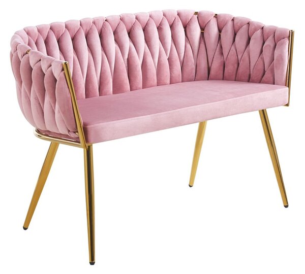 Designové dvoukřeslo HANIFE - růžové / zlaté