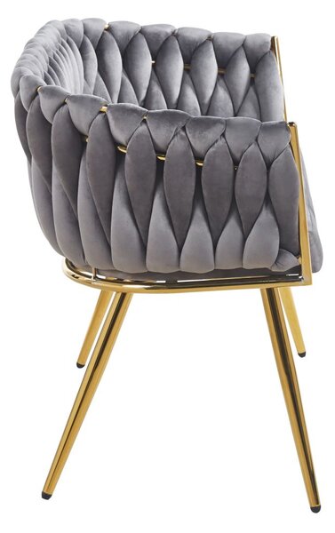Designové dvoukřeslo HANIFE - šedé / zlaté