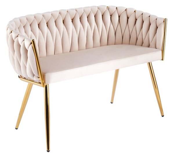 Designové dvoukřeslo HANIFE - béžové / zlaté