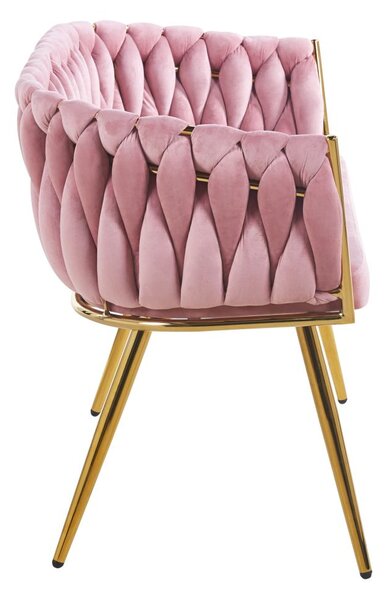 Designové dvoukřeslo HANIFE - růžové / zlaté