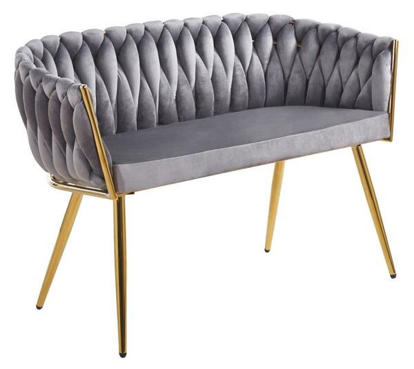 Designové dvoukřeslo HANIFE - šedé / zlaté