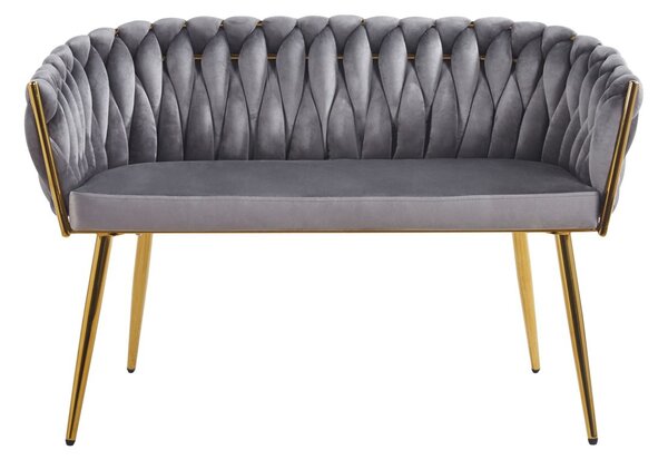 Designové dvoukřeslo HANIFE - šedé / zlaté
