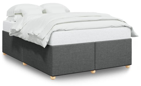 Rám postele bez matrace tmavě šedý 140 x 190 cm textil 3284730