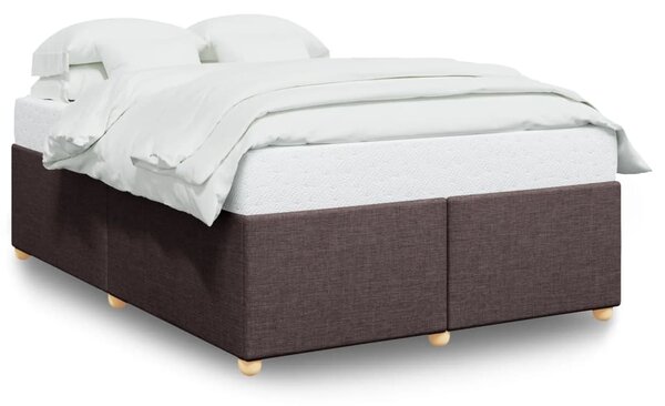 Rám postele bez matrace tmavě hnědý 140 x 190 cm textil 3284732