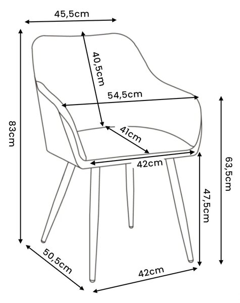 Set 6x jídelní čalouněná židle EVORIA - šedá / černá
